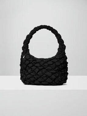 Aritzia Babaton Large Black Quilted Bag with Interior Pocket and Zipped Closure